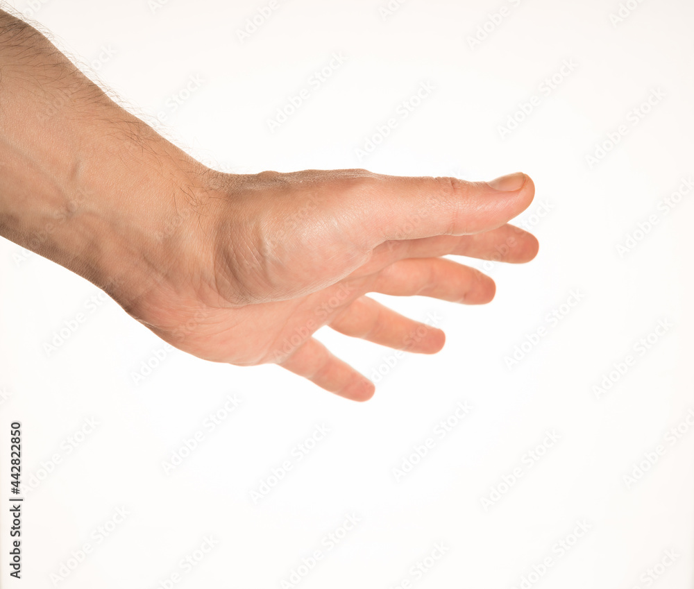 Hand Gesture and Position White Background Caucasian Middle Age Man Photograph Set Hand Gesture and Position White Background Caucasian Middle Age Man Photograph Set