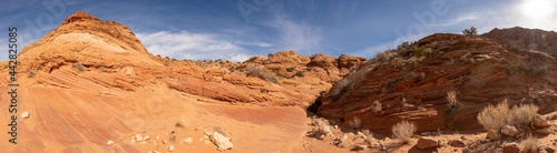Panorama of The Entrace to Buckskin Gulch From Wire Pass © kellyvandellen