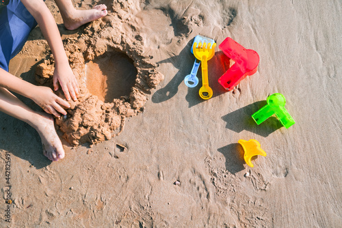 child playing with toys