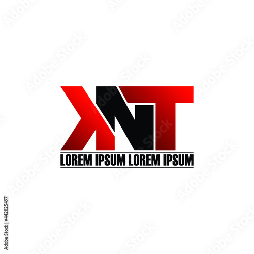 KNT letter monogram logo design vector