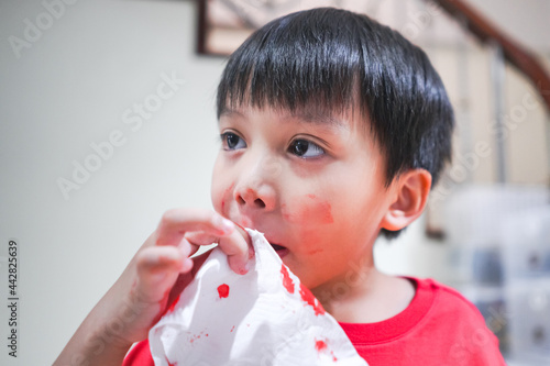 child eating cream