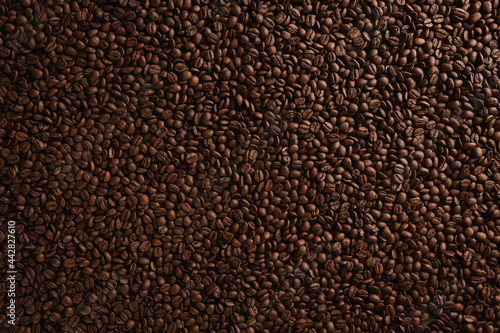 Texture roasted coffee beans for background