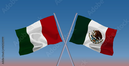 メキシコとイタリアの国旗