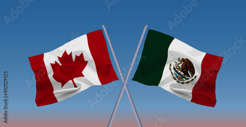 メキシコとカナダの国旗