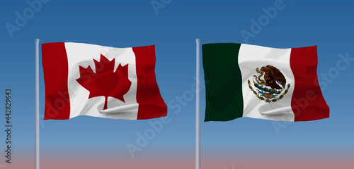 メキシコとカナダの国旗