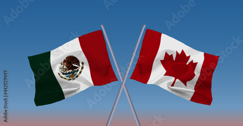 メキシコとカナダの国旗