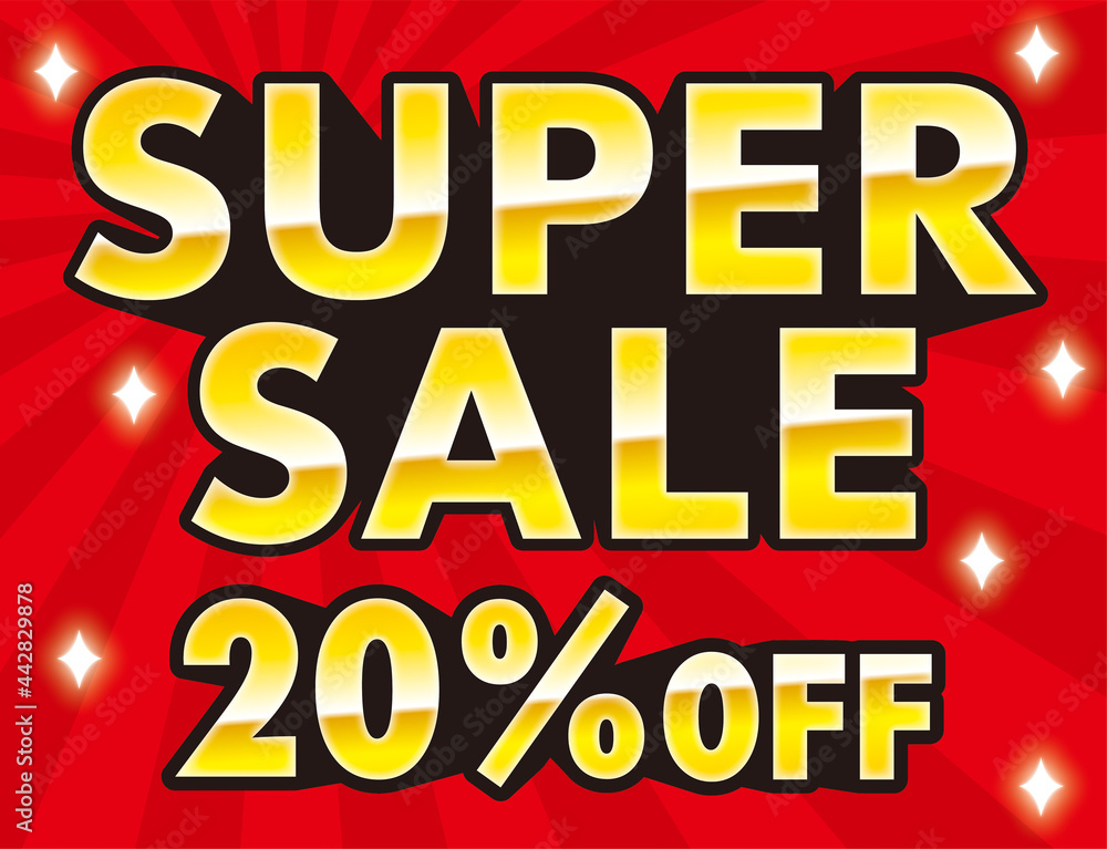 SUPER SALE 20% OFF　CMYKで作成、印刷即対応