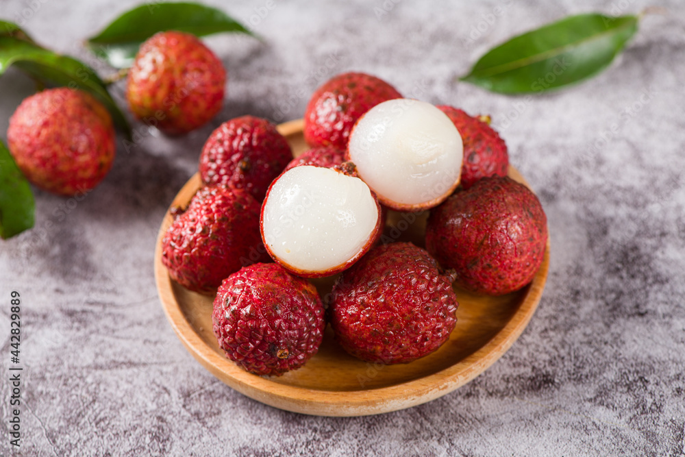fresh litchi, lichee, lychee, or Litchi chinensis close-up fresh litchi, lichee, lychee, or Litchi chinensis close-up