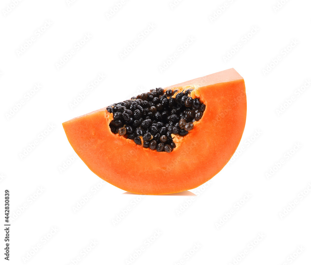 sliced of ripe papaya isolated on white background sliced of ripe papaya isolated on white background