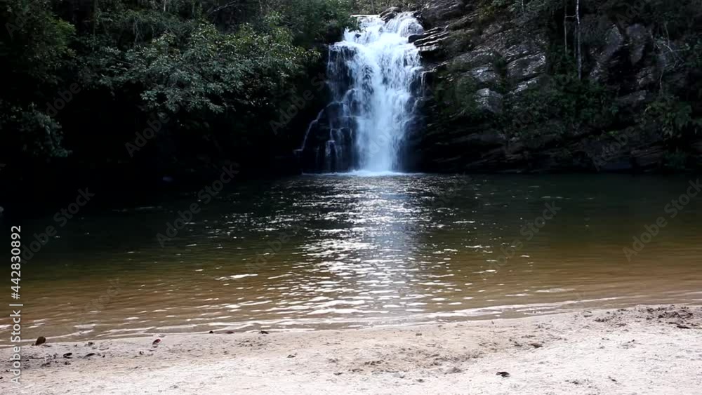 The Waterfall Santa Maria just outside the city of Pirenopolis, Brazil The Waterfall Santa Maria just outside the city of Pirenopolis, Brazil
