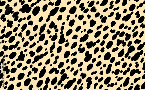 Abstract modern leopard seamless pattern. Animals trendy background. Yellow and black decorative vector stock illustration for print  card  postcard  fabric  textile. Modern ornament of stylized skin