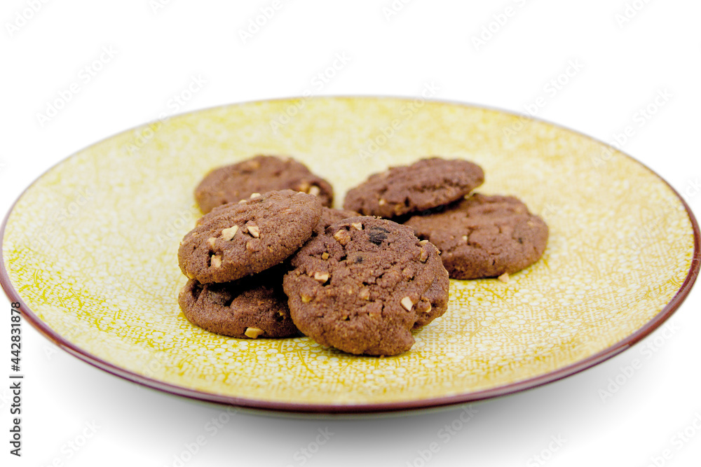 Homemade chocolate chips cookies fresh out of the oven. Selective focus. Homemade chocolate chips cookies fresh out of the oven. Selective focus.