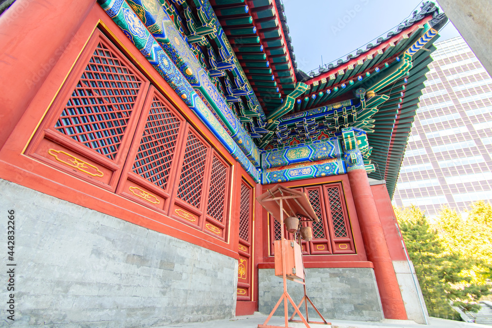The ancient building of the Capital City God Temple in Financial Street, Xicheng District, Beijing The ancient building of the Capital City God Temple in Financial Street, Xicheng District, Beijing