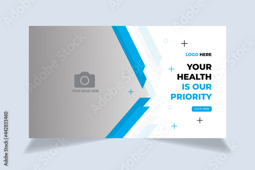 Medical healthcare Editable video thumbnail for hospital live workshop business template,  social media video thumbnail