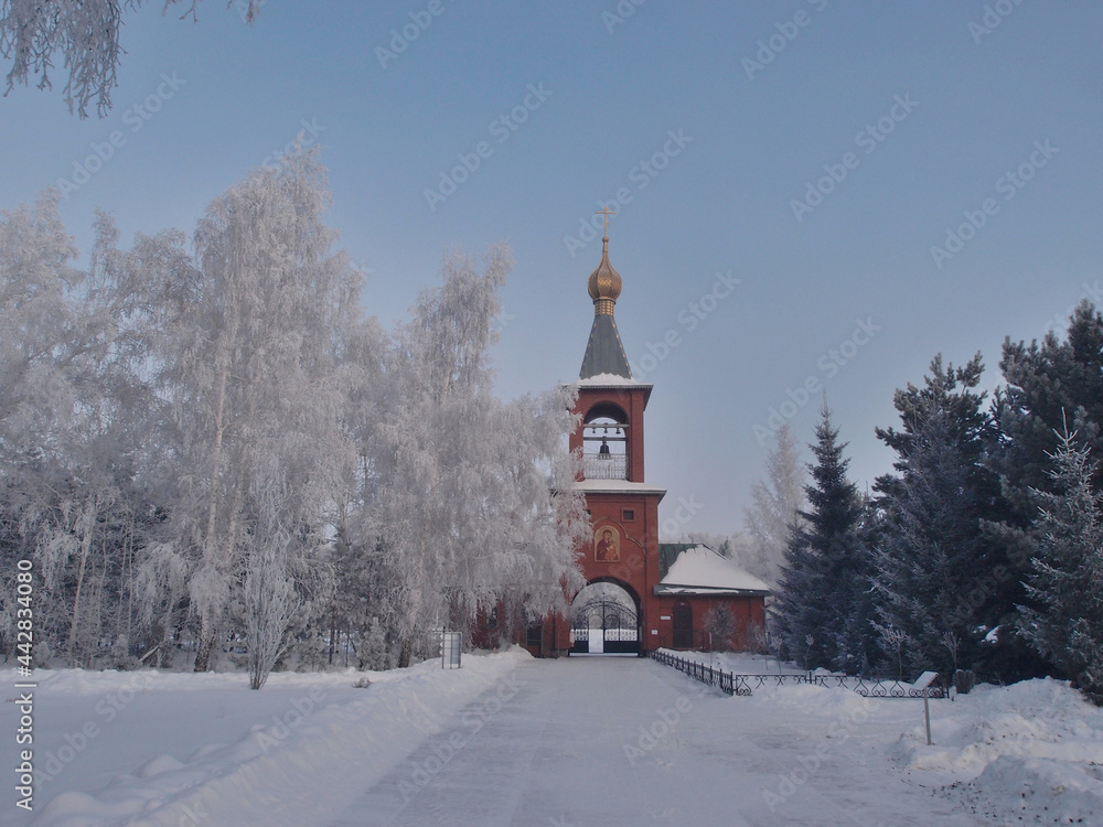 Winter view of the territory of the Achair monastery