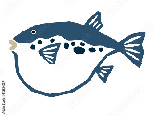 河豚　レトロなベクターイラスト