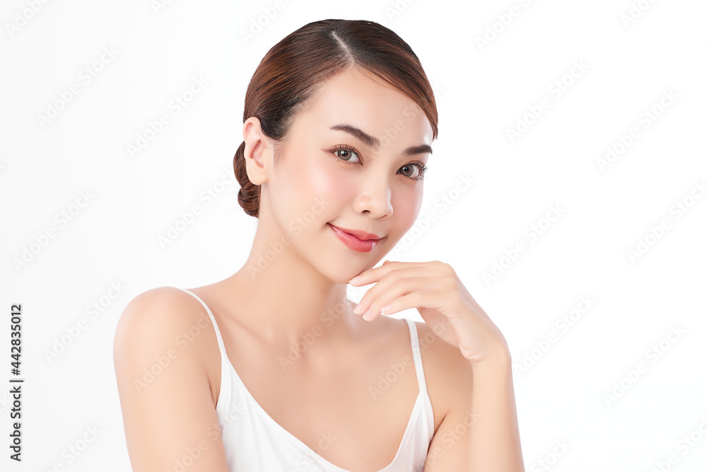 Beautiful young asian woman with clean fresh skin on white background, Face care, Facial treatment, Cosmetology, beauty and spa, Asian women portrait. Beautiful young asian woman with clean fresh skin on white background, Face care, Facial treatment, Cosmetology, beauty and spa, Asian women portrait.