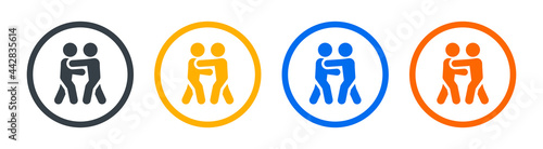Hug, embrace, cuddle icon symbol sign. Greeting concept