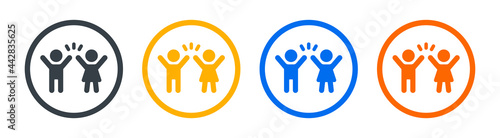 Kids or children icon symbol. Happy kids concept. Vector illustration