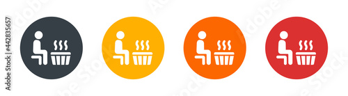 Sauna icon vector sign and symbol isolated on white background.