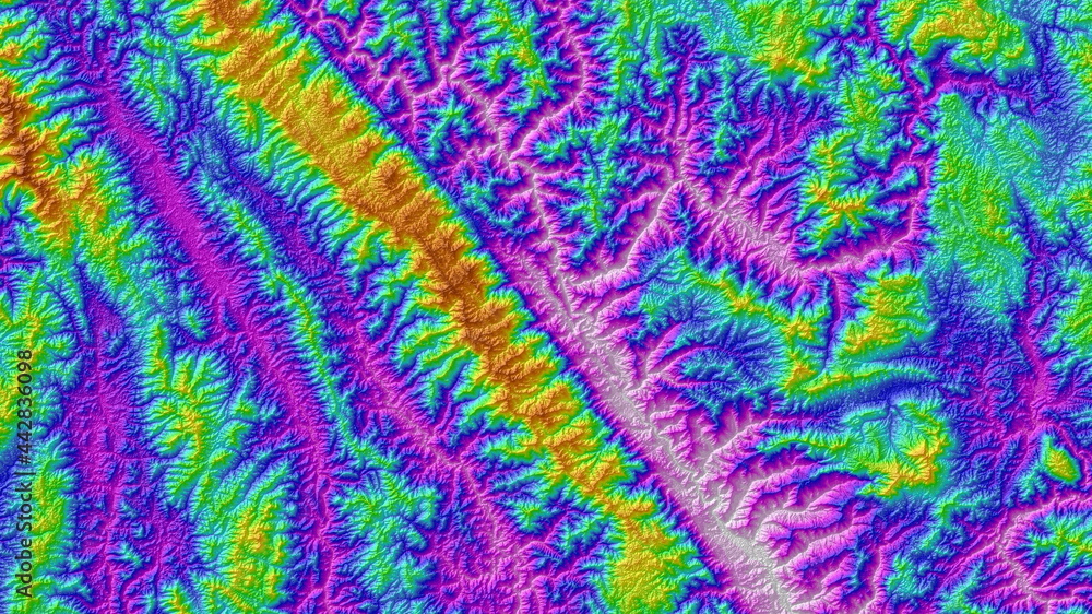 Colorful Digital Elevation Model in West of China