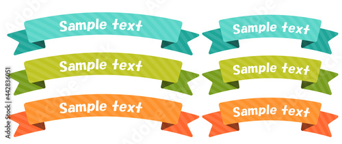 ストライプ模様のリボン素材セット