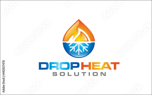 Illustration graphic vector of plumbing, heating and cooling service Logo Design template