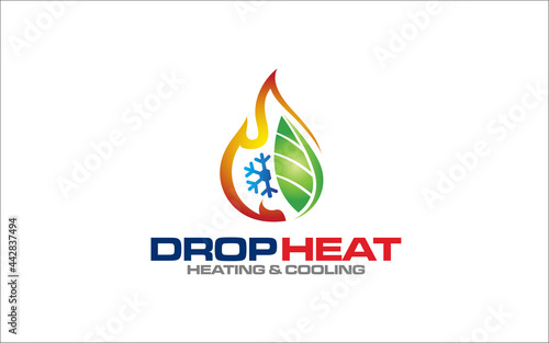 Illustration graphic vector of plumbing, heating and cooling service Logo Design template