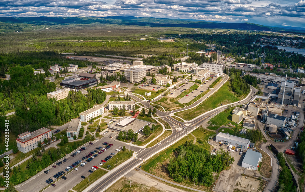 Aerial View of the State University Campus in Fairbanks, Alaska