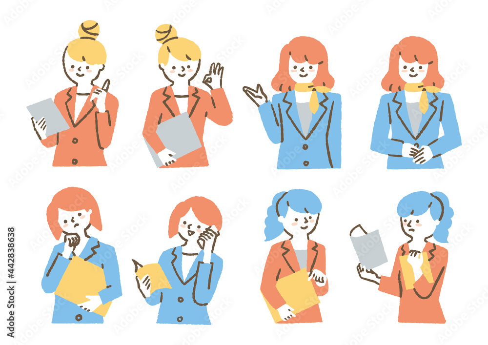 Fototapeta premium 働く女性たち_セット_カラー