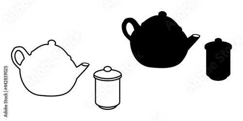 お茶, 日本茶, ティータイム, 休憩のベクターアイコンイラスト白背景