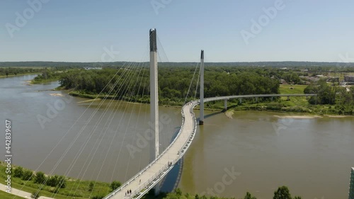 Pedestrian Bridge Above the Missouri River in Omaha, Nebraska photo