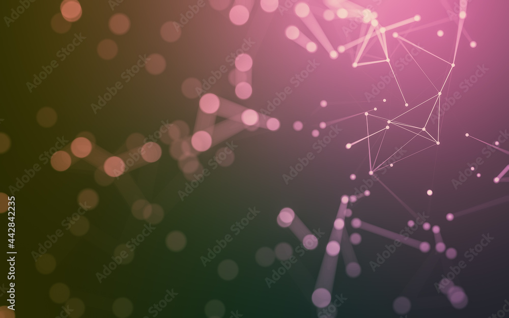 Abstract background. Molecules technology with polygonal shapes, connecting dots and lines. Connection structure. Big data visualization. Abstract background. Molecules technology with polygonal shapes, connecting dots and lines. Connection structure. Big data visualization.