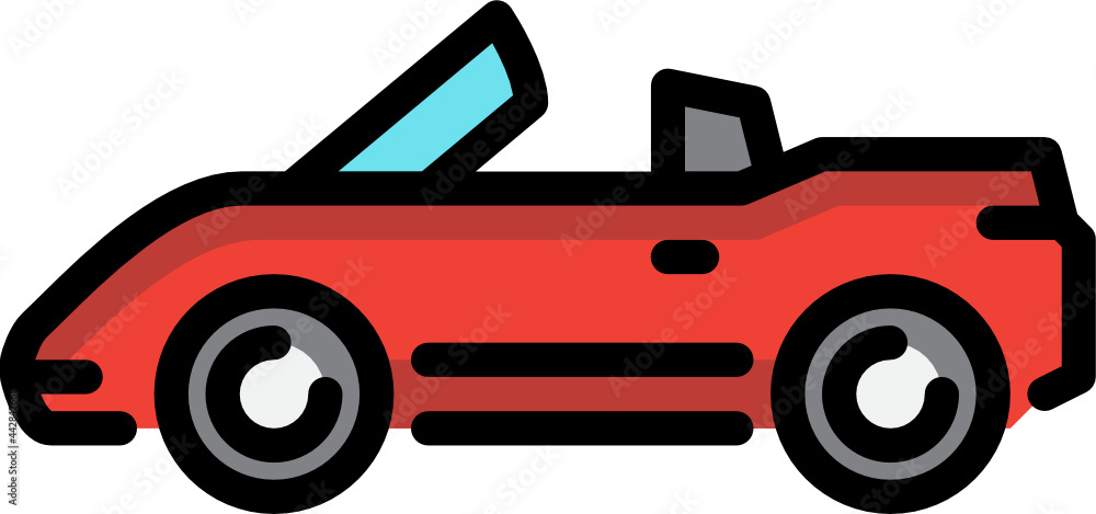 convertible car color outline icon convertible car color outline icon