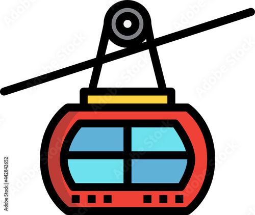 ropeway color outline icon
