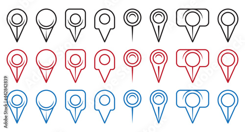 line art icon a location point or map pins place marker for apps or websites