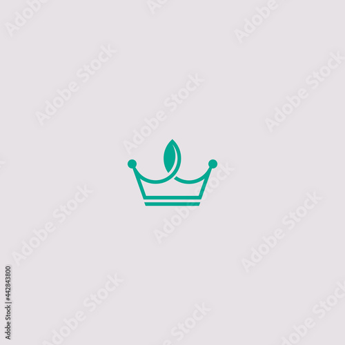 Leaf crown simple logo concept