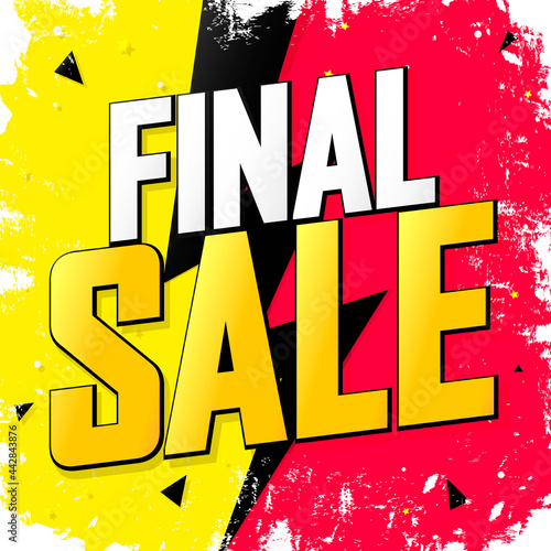 Final Sale, discount poster design template. Promotion banner for shop or online store, vector illustration.