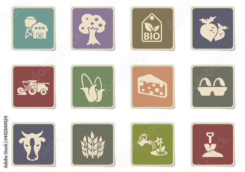 agricultural icon set