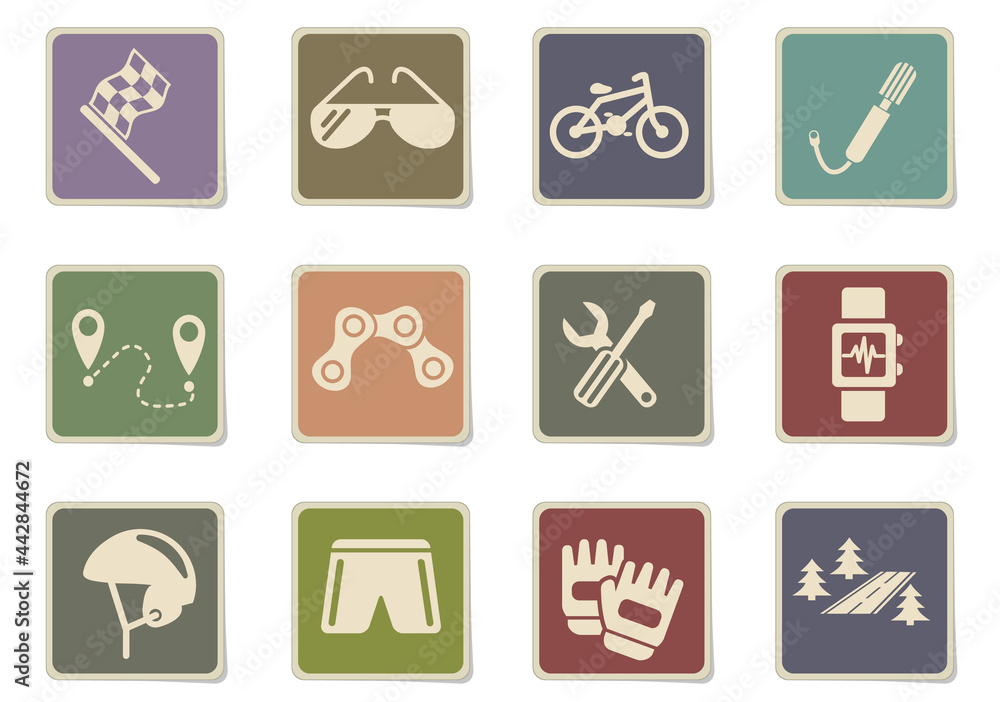 Cycle racing icon set Cycle racing icon set