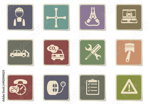 Car services icon set