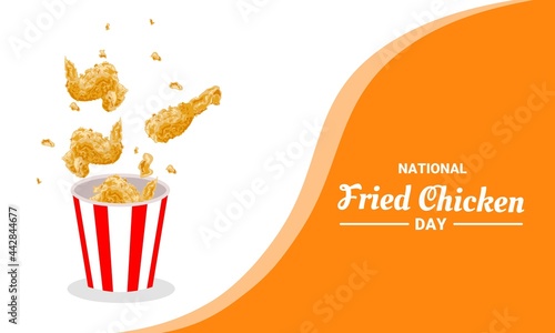 Vector illustration of fried chicken, as a banner, poster or template, national fried chicken day.