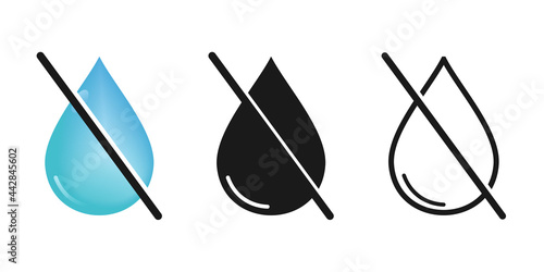 No water drop. No tears. Water drop forbidden. Illustration vector