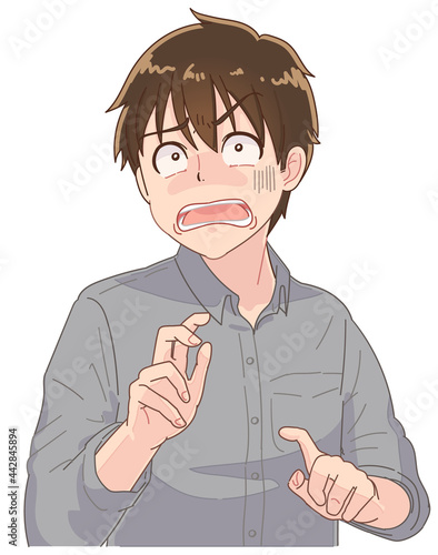 驚いている少年