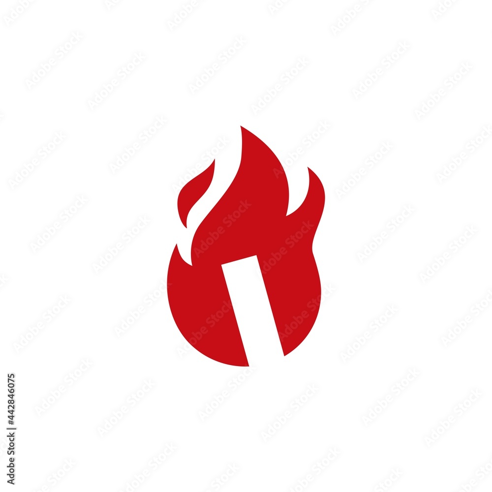 i letter fire flame logo vector icon illustration i letter fire flame logo vector icon illustration