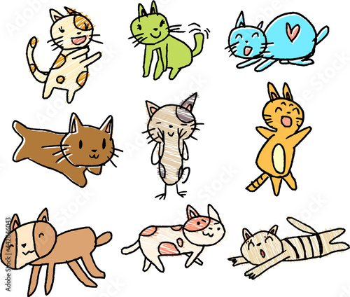子供が描いたかわいい猫の落書き