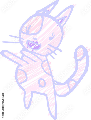 子供が描いたかわいい猫の落書き