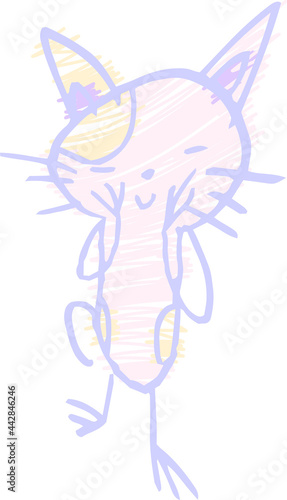 子供が描いたかわいい猫の落書き