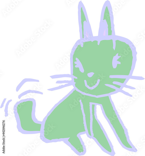 子供が描いたかわいい猫の落書き