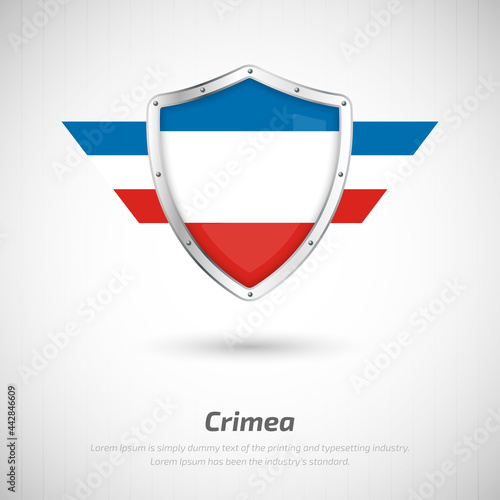 Elegant glossy shield for Crimea country with happy independence day greeting background Free Download Elegant glossy shield for Crimea country with happy independence day greeting background - GFXLoad
